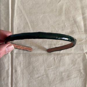 NWOT Alligator Green Leather Thin Headband